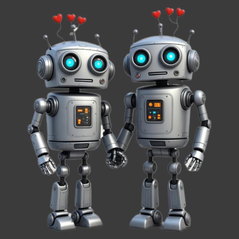 Roboter Pärchen nerds