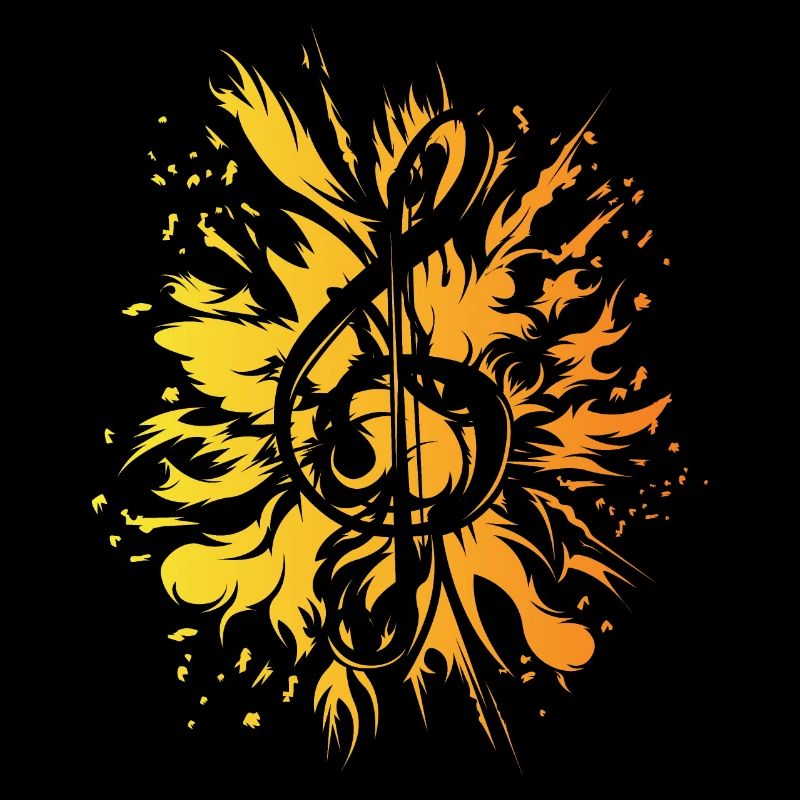 Clé de musique explosion couleurs icône logo