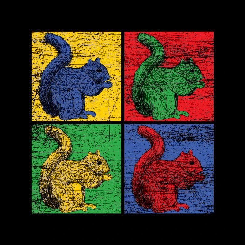 Squirrel nuts forest tree animal gift vintage