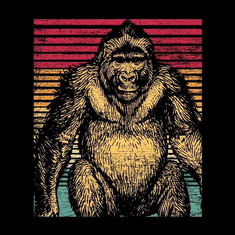 Monkey banana tree trunk scratch gift funny