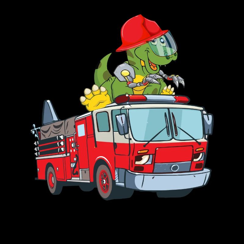 Fire department car emergency vehicle with Dino