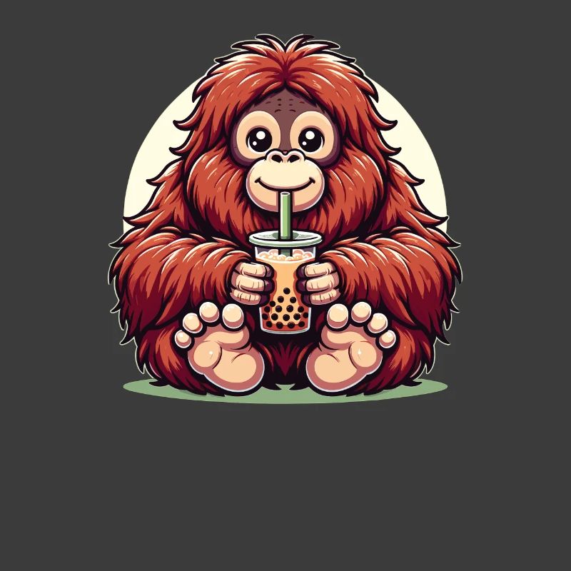 Kawaii Monkey Bubble Tea Boba Oranguta