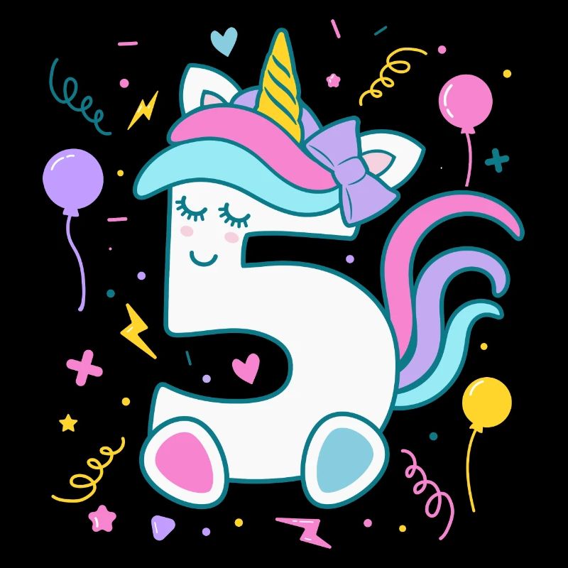 5. Geburtstag Einhorn Zahl Kindergeburtstag