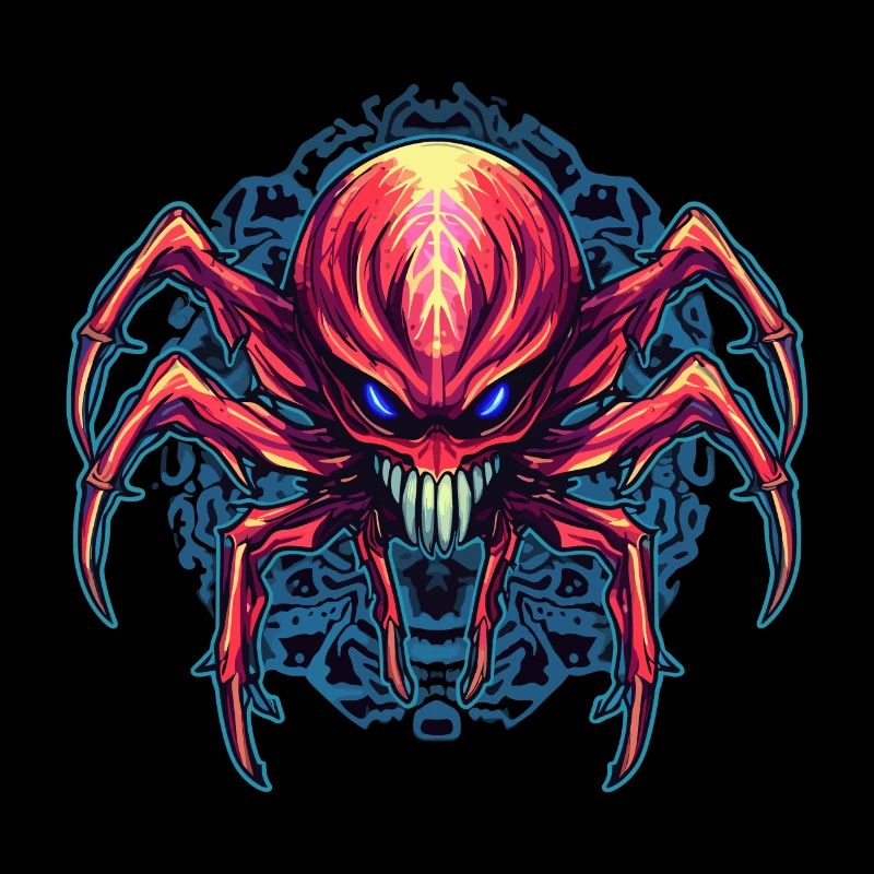 Arachnides de conception d’araignée abstraite colorée