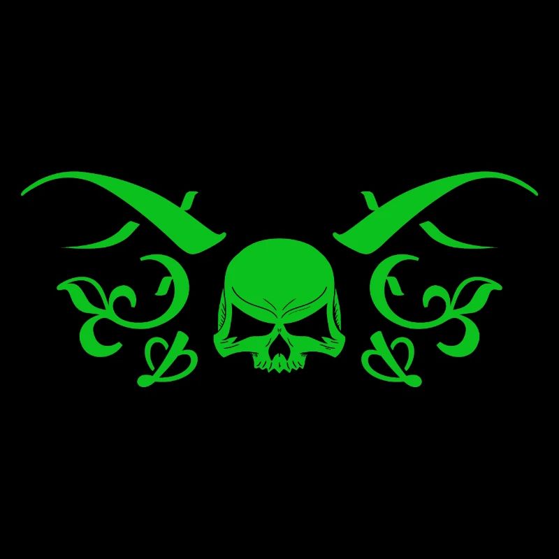 Crâne Tribal Vert