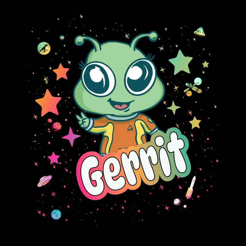 GERRIT - Beau nom de garçon avec extraterrestre mignon