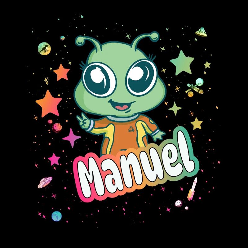 MANUEL - Beau nom de garçon avec un extraterrestre mignon