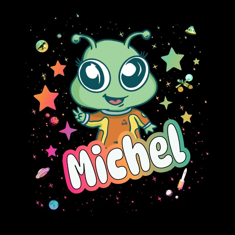 MICHEL - Beau nom de garçon avec un extraterrestre mignon