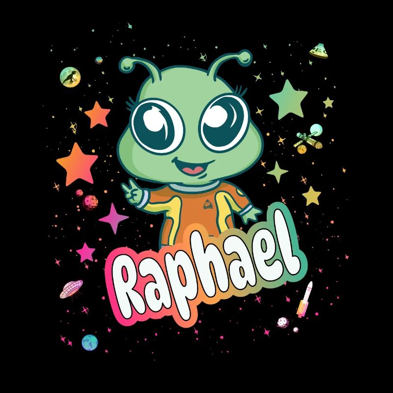 RAPHAEL - Beau nom de garçon avec extraterrestre mignon