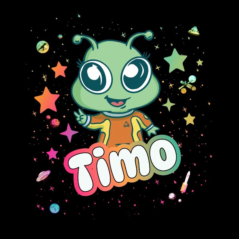 TIMO - Beau nom de garçon avec un extraterrestre mignon