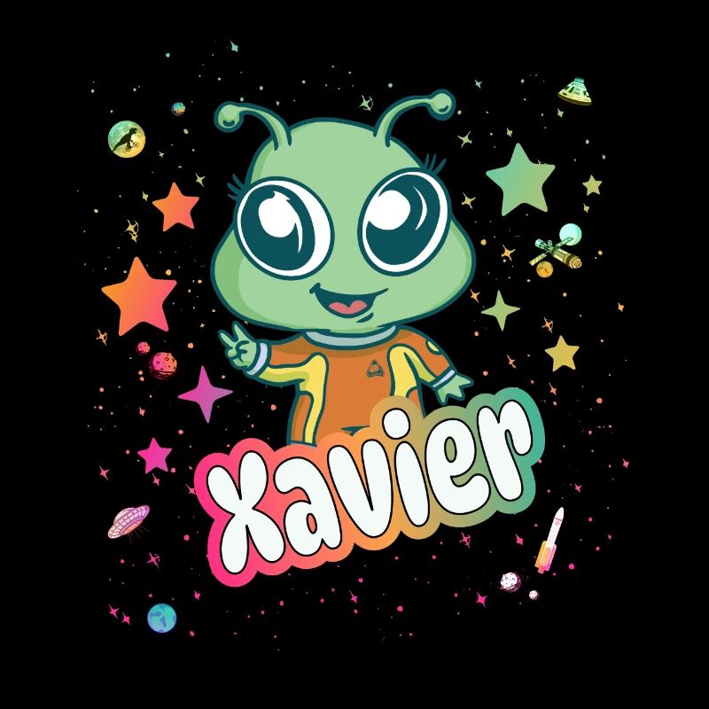 XAVIER - Beautiful boy name with cute alien