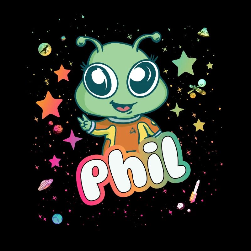 PHIL - Beautiful boy name with cute alien