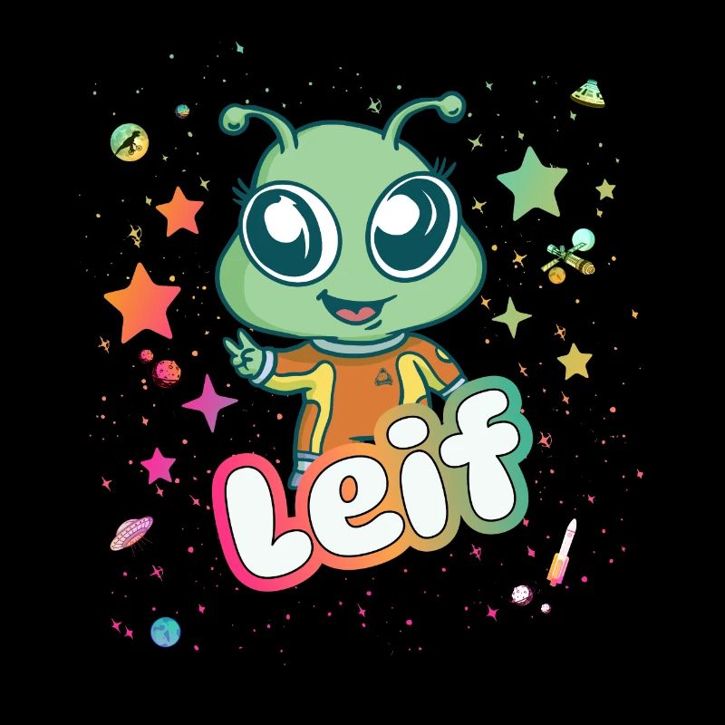 LEIF - Beau nom de garçon avec extraterrestre mignon