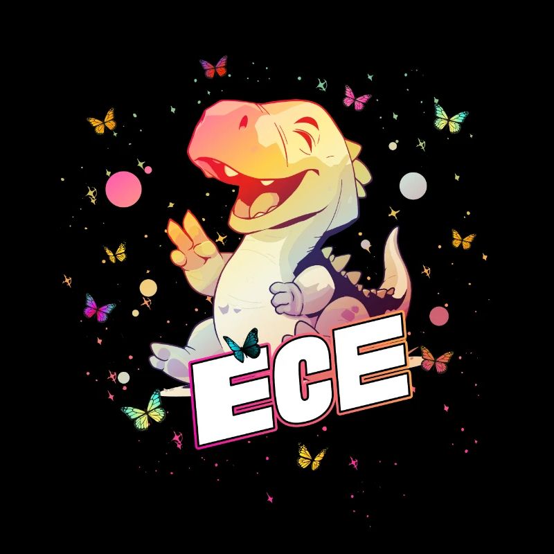 ECE - Schöner MÄDCHEN Name mit süßem DINO