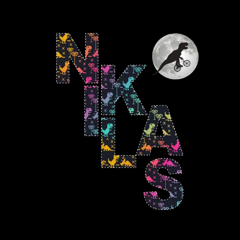NIKLAS - Beautiful boy name with dinosaur