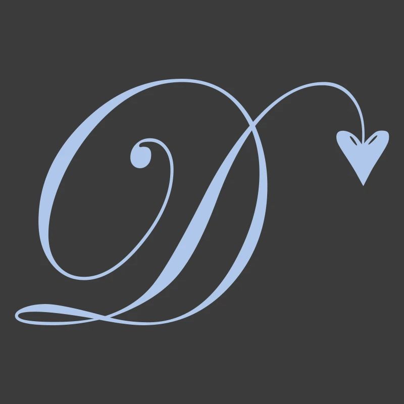Monogram D Heart Vine