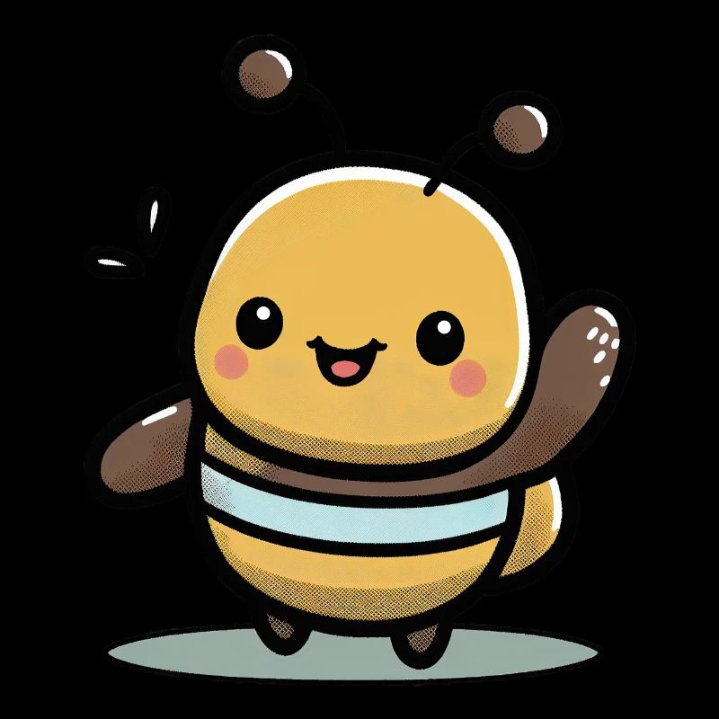 Kawaii bee design, for hardworking