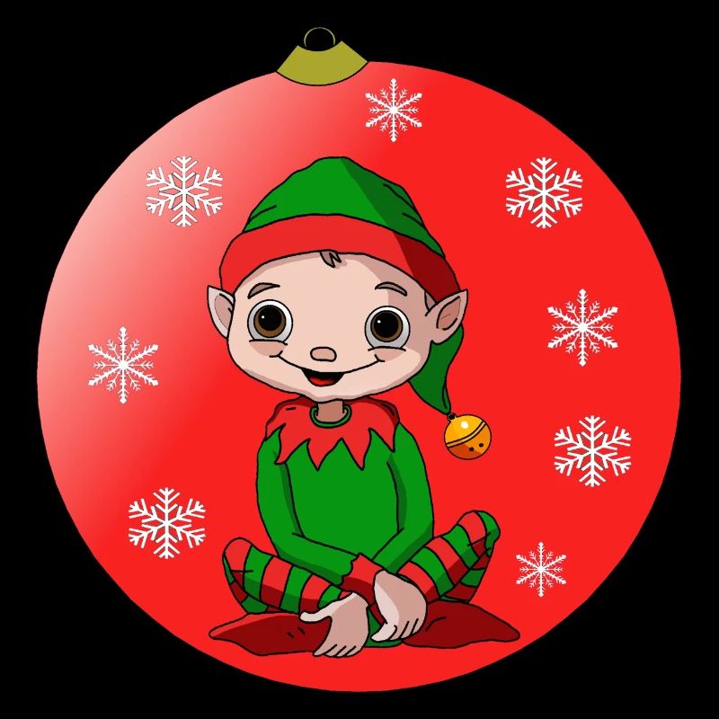 Lutin de Noël dans une boule de noël