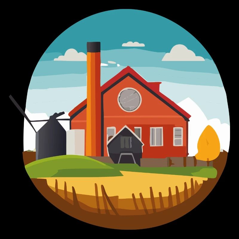 Bauernhof mit Silo