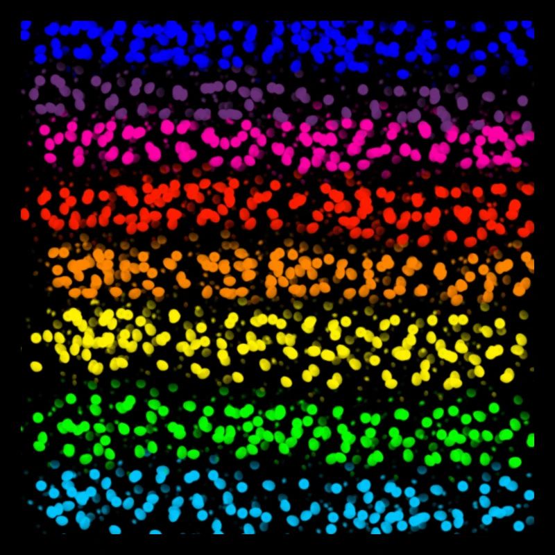 Punktstreifen in Regenbogenfarbe