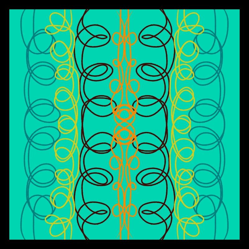Symmetrical doodles on mint green