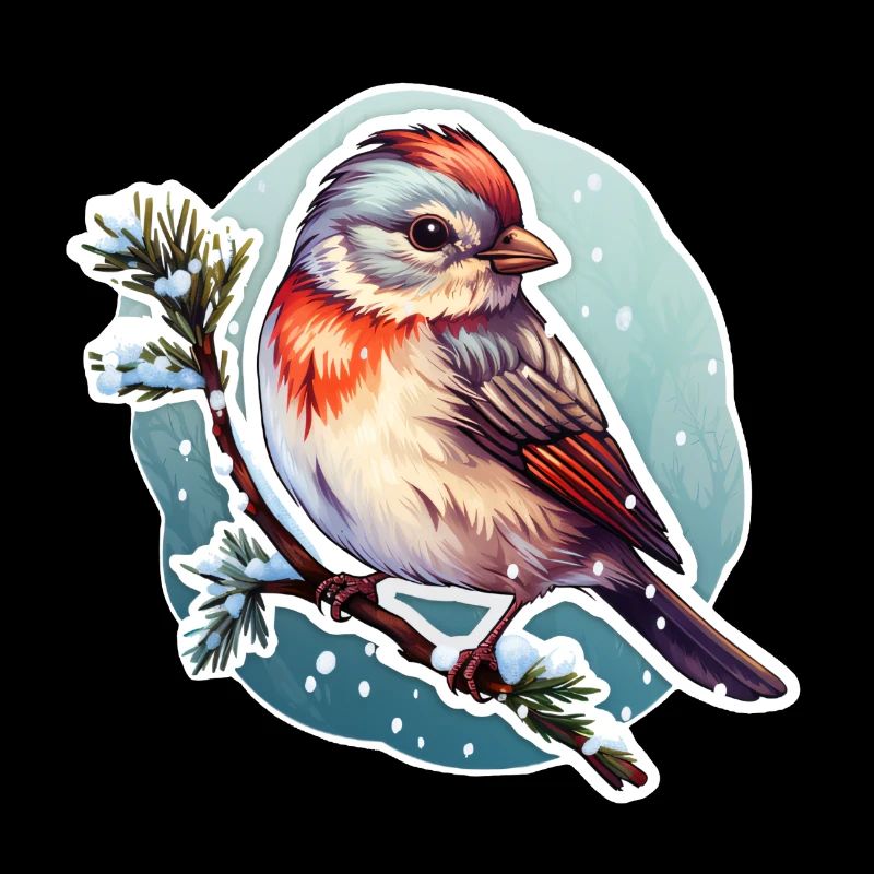 Bunter Vogel im Winter
