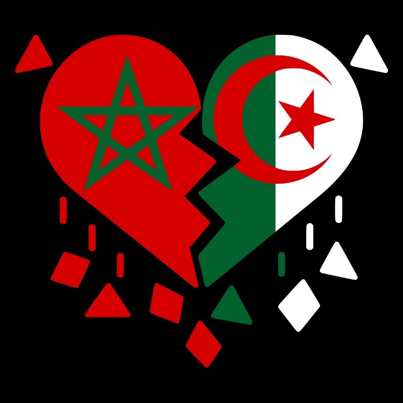 Morocco Algeria Broken Heart Flag