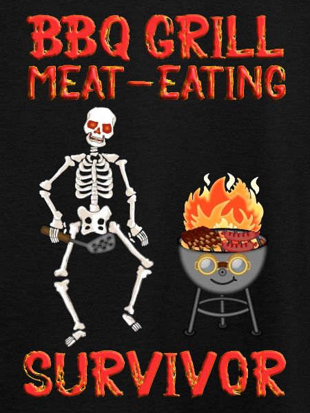 BBQ Grill Mangeur de viande Survivant Squelette