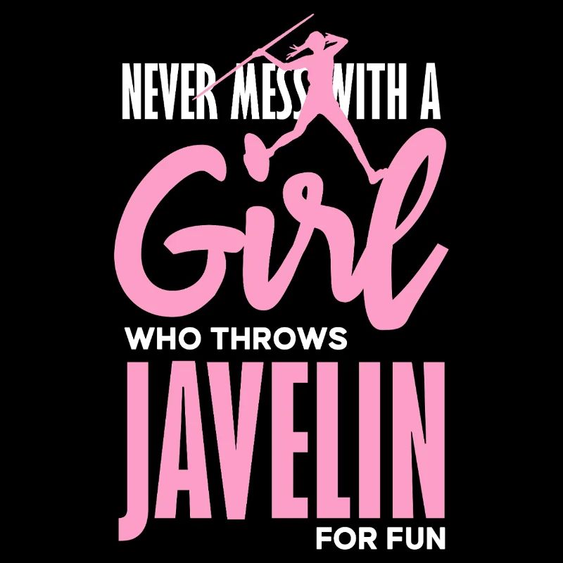 Javelin thrower with fun statement