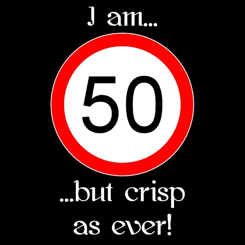 50 years but crisp script white