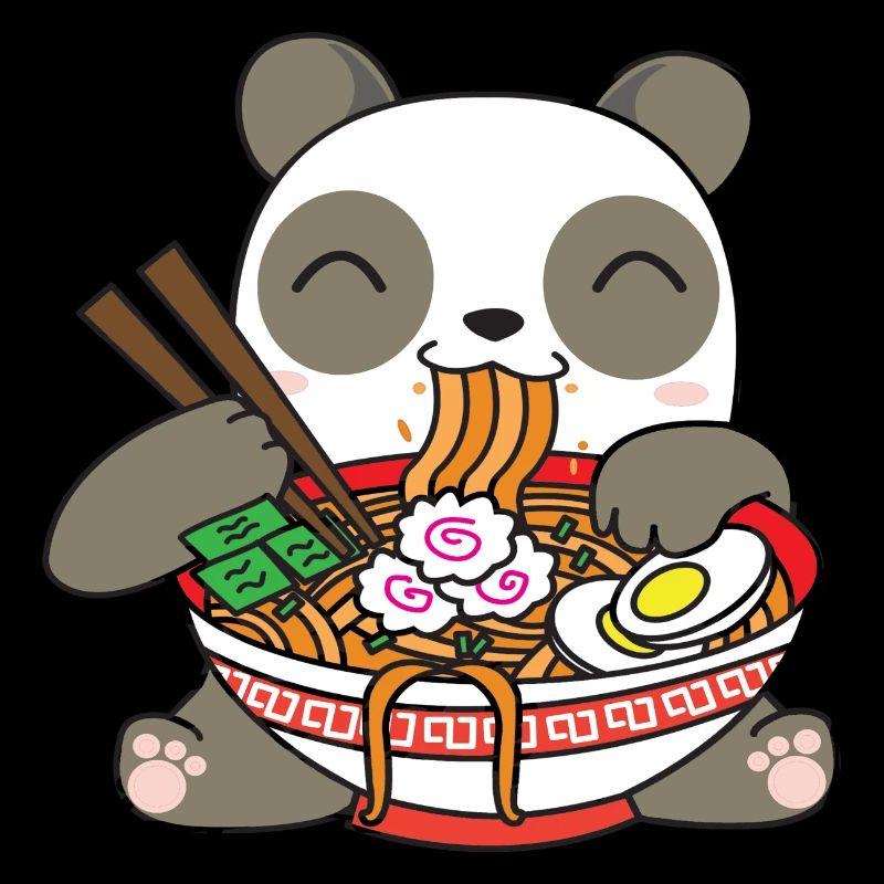 Panda mangeant ramen
