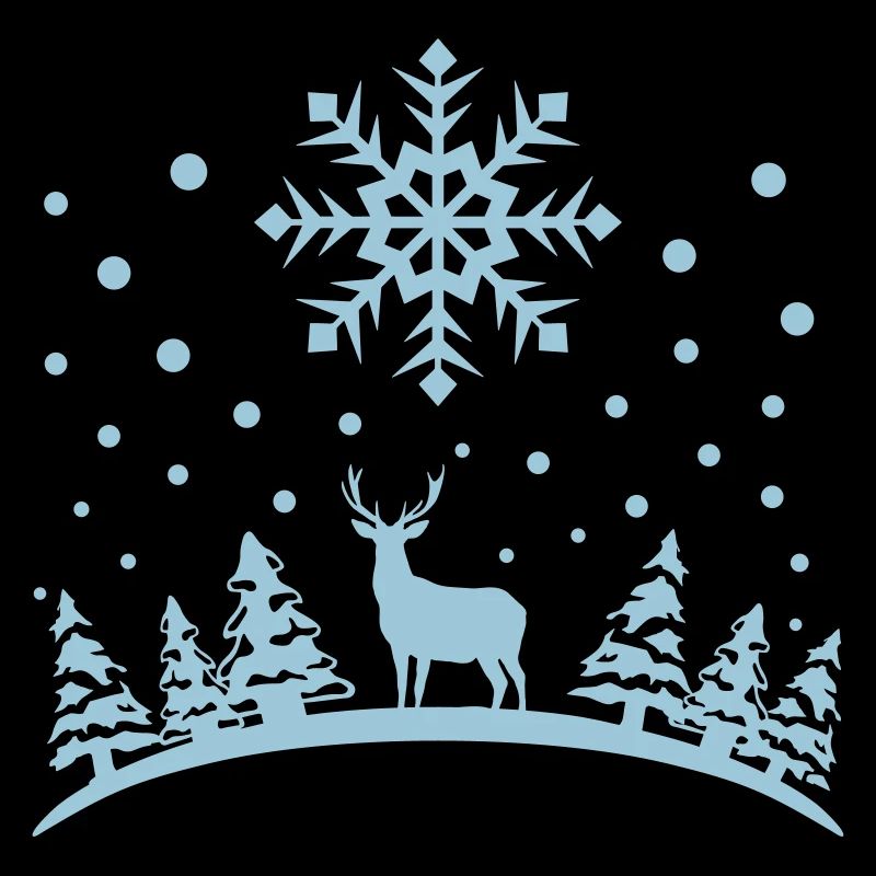 Winter - Hirsch, Wald und Schnee