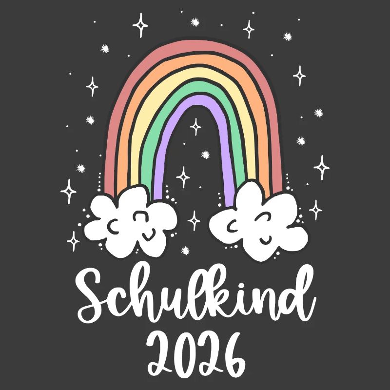 Schulkind 2026 Einschulung Mädchen Regenbogen