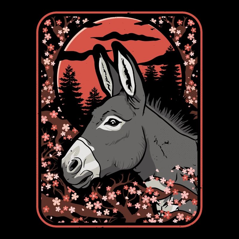 Muli Donkey Japan Cherry Blossom Moon
