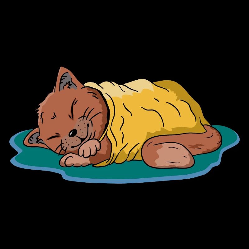 Cat sleeping under blanket sleeping