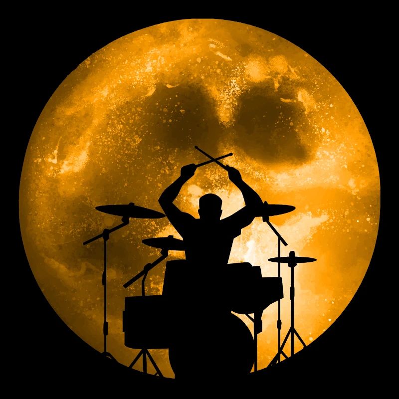 Drummer In Moonlight