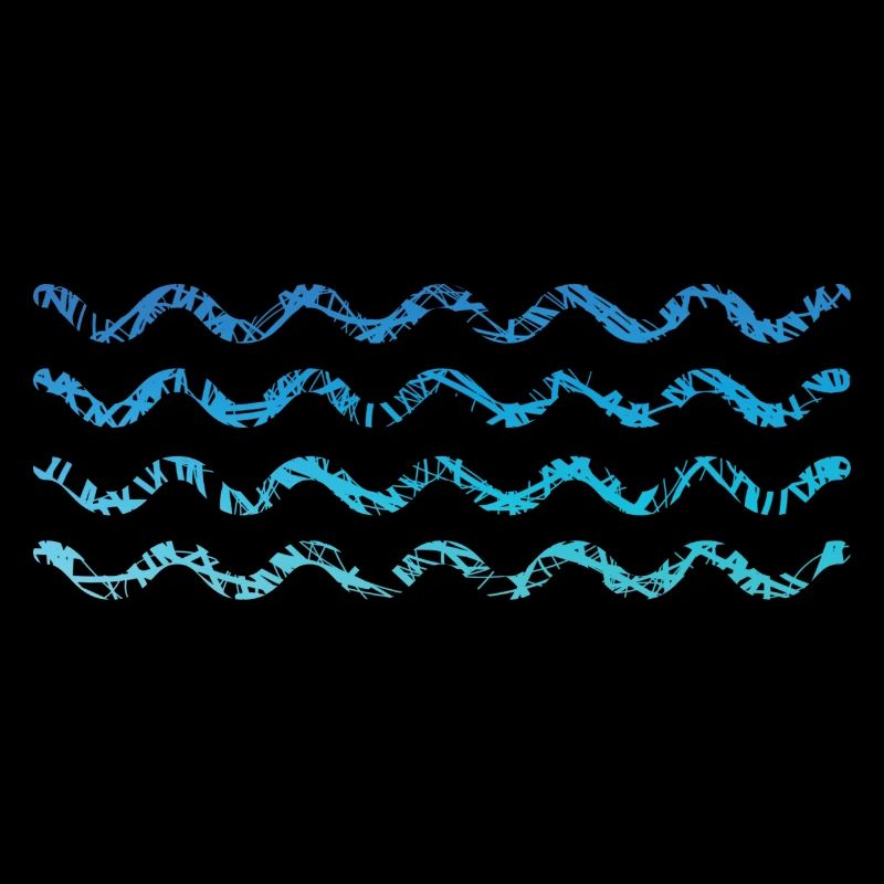 Vagues Griffonner Couleurs Vague Marin