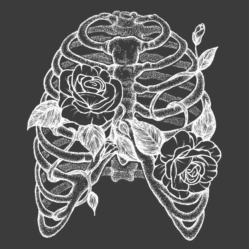 Skelett und Rosen