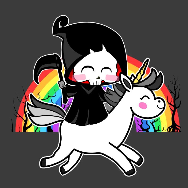 Death Is Magic - Einhorn Sensenmann Regenbogen