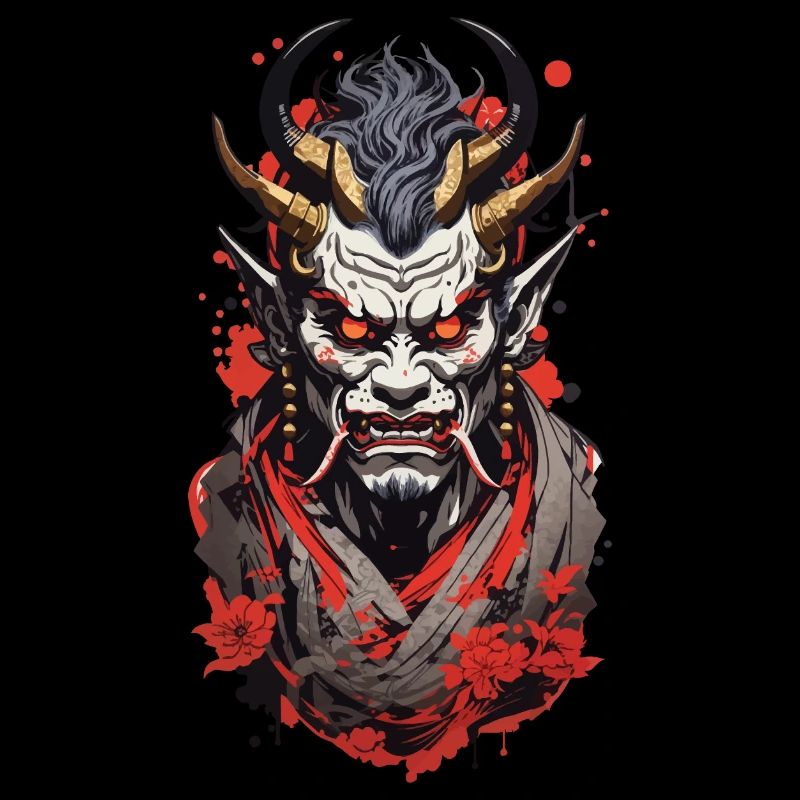Japonais Oni Démon Rétro Manga Style de conception