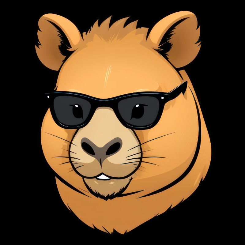 Cooler Cartoon Capybara mit Sonnenbrille