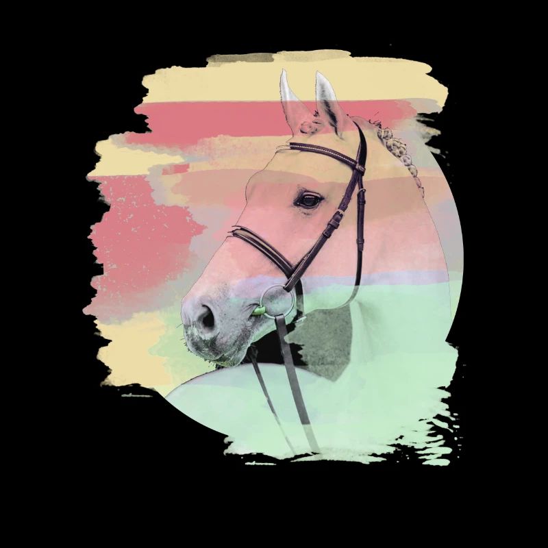 pferdekopf,pferd,aquarell,pink, schimmel,pastell