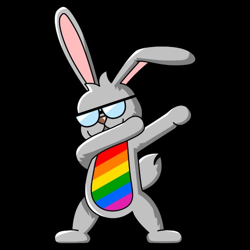 LGBTQIA+ Dabbing Bunny - Rainbow Dab Dance
