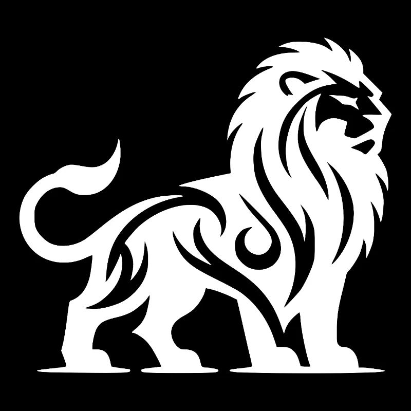 Tribal lion with wild mane