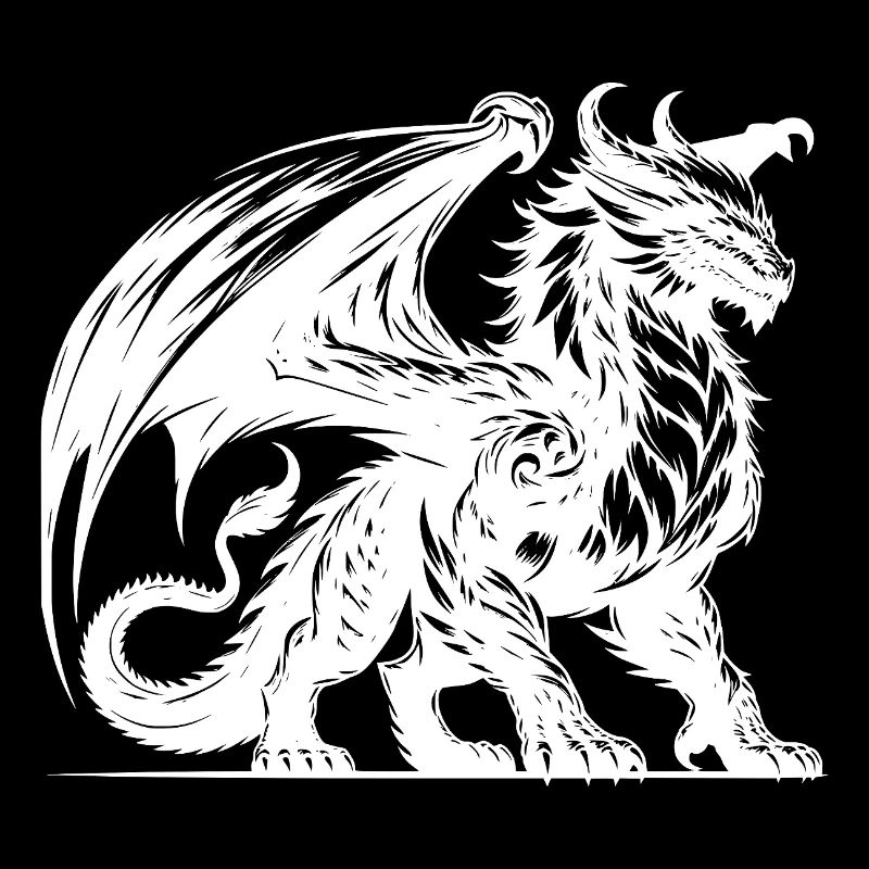 Huge dragon with huge wings