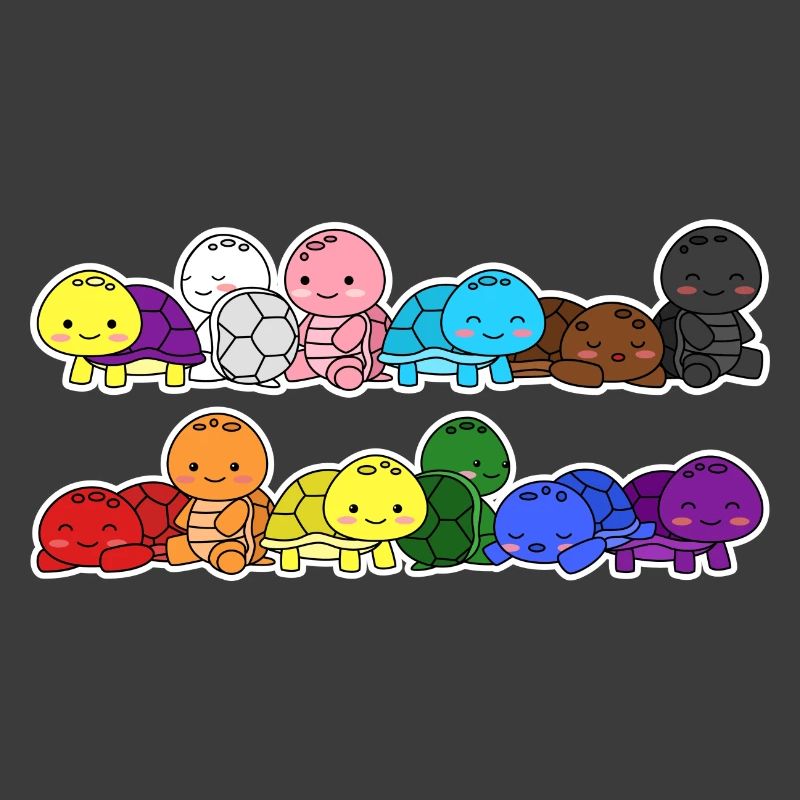 Pride Progress Flag Turtles