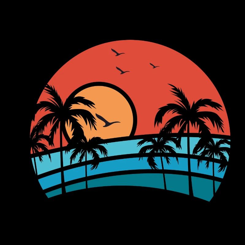 Palm trees / beach / sunset / beach party