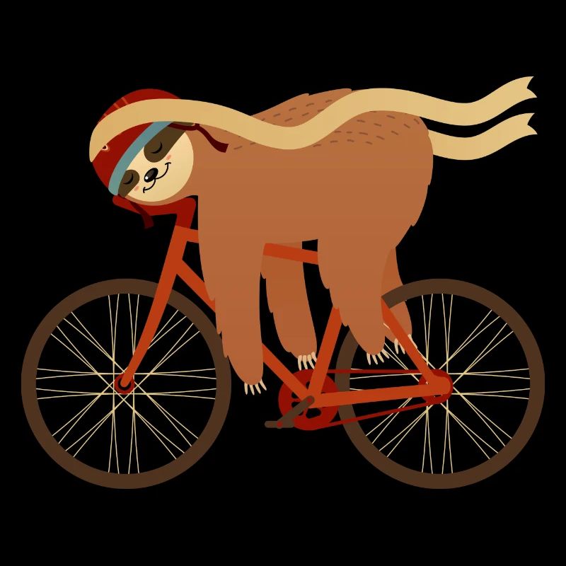 Sloth Sleeping On Bicycle - Racing Winner Nap