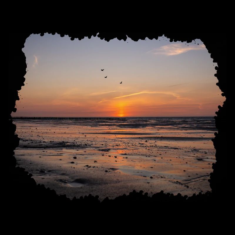 Coucher de soleil au bord de la mer