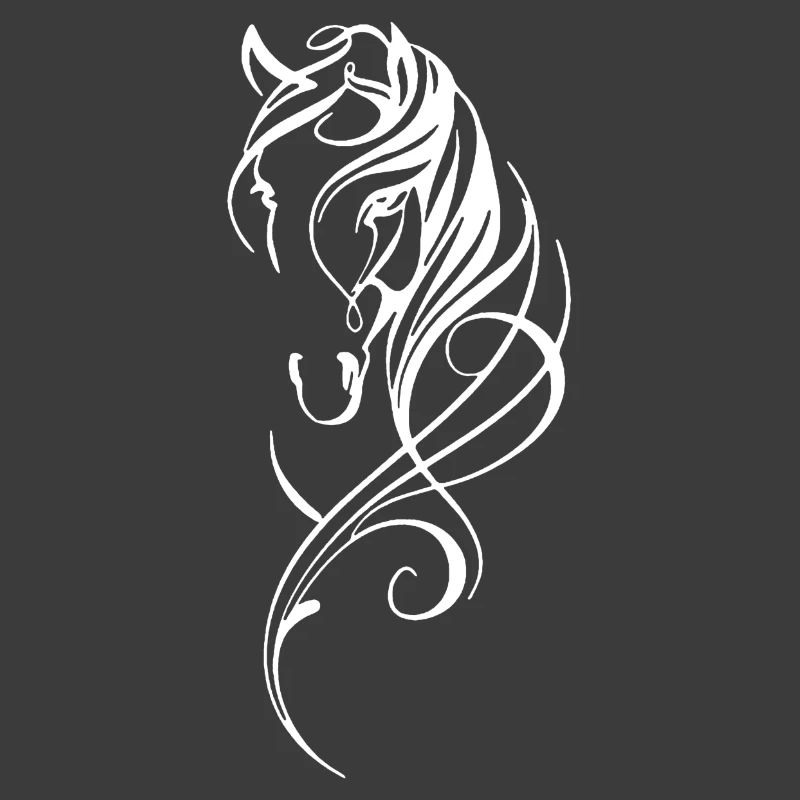 Cheval abstrait blanc